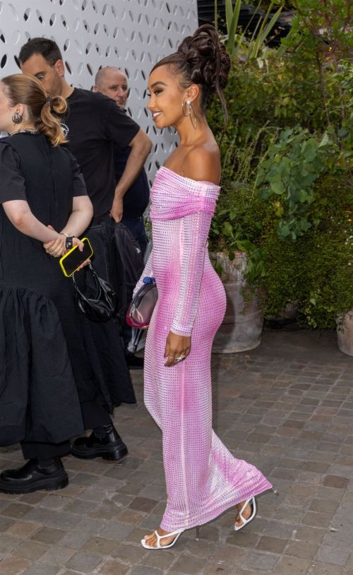 Leigh-Anne Pinnock Turns Heads in a Pink Off-Shoulder Dress at British Vogue Party in London 07/13/2023 3
