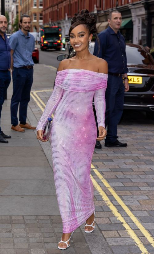 Leigh-Anne Pinnock Turns Heads in a Pink Off-Shoulder Dress at British Vogue Party in London 07/13/2023 5