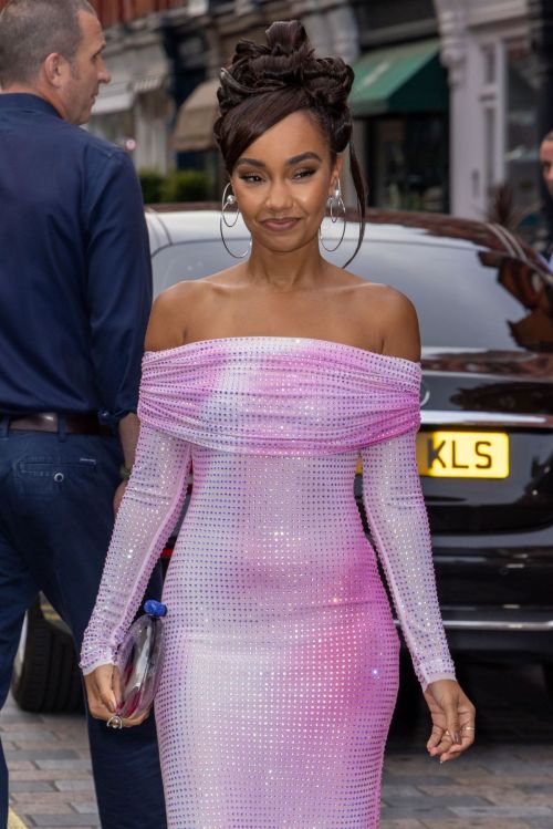 Leigh-Anne Pinnock Turns Heads in a Pink Off-Shoulder Dress at British Vogue Party in London 07/13/2023 6
