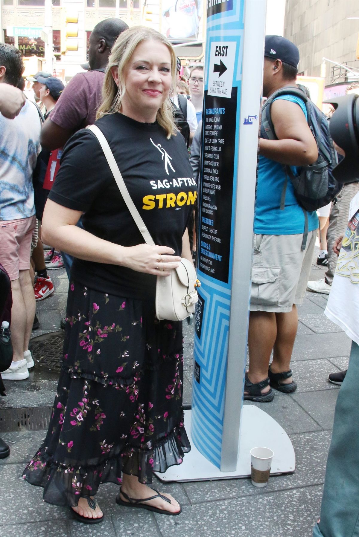 Melissa Joan Hart at Rock the City for a Fair Contract Rally at Times Square in New York