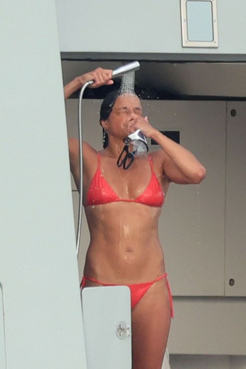 Michelle Rodriguez in Bikini at a Yacht in Porto Cervo 07/24/2023 2