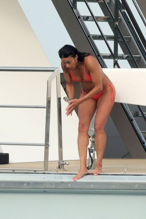 Michelle Rodriguez in Bikini at a Yacht in Porto Cervo 07/24/2023 9