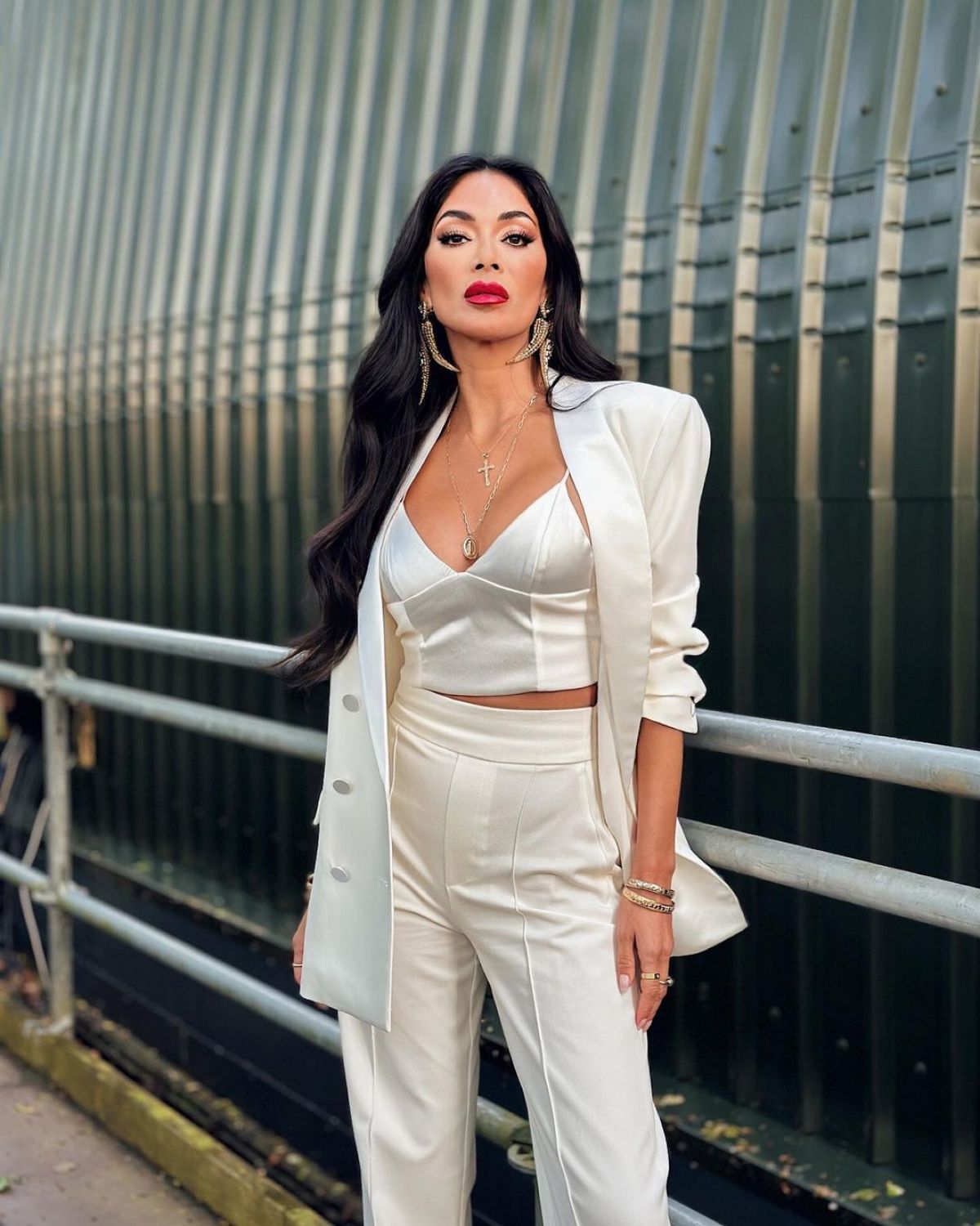 Nicole Scherzinger Turns Heads in White Suit and Pants: Instagram Fashion Inspiration