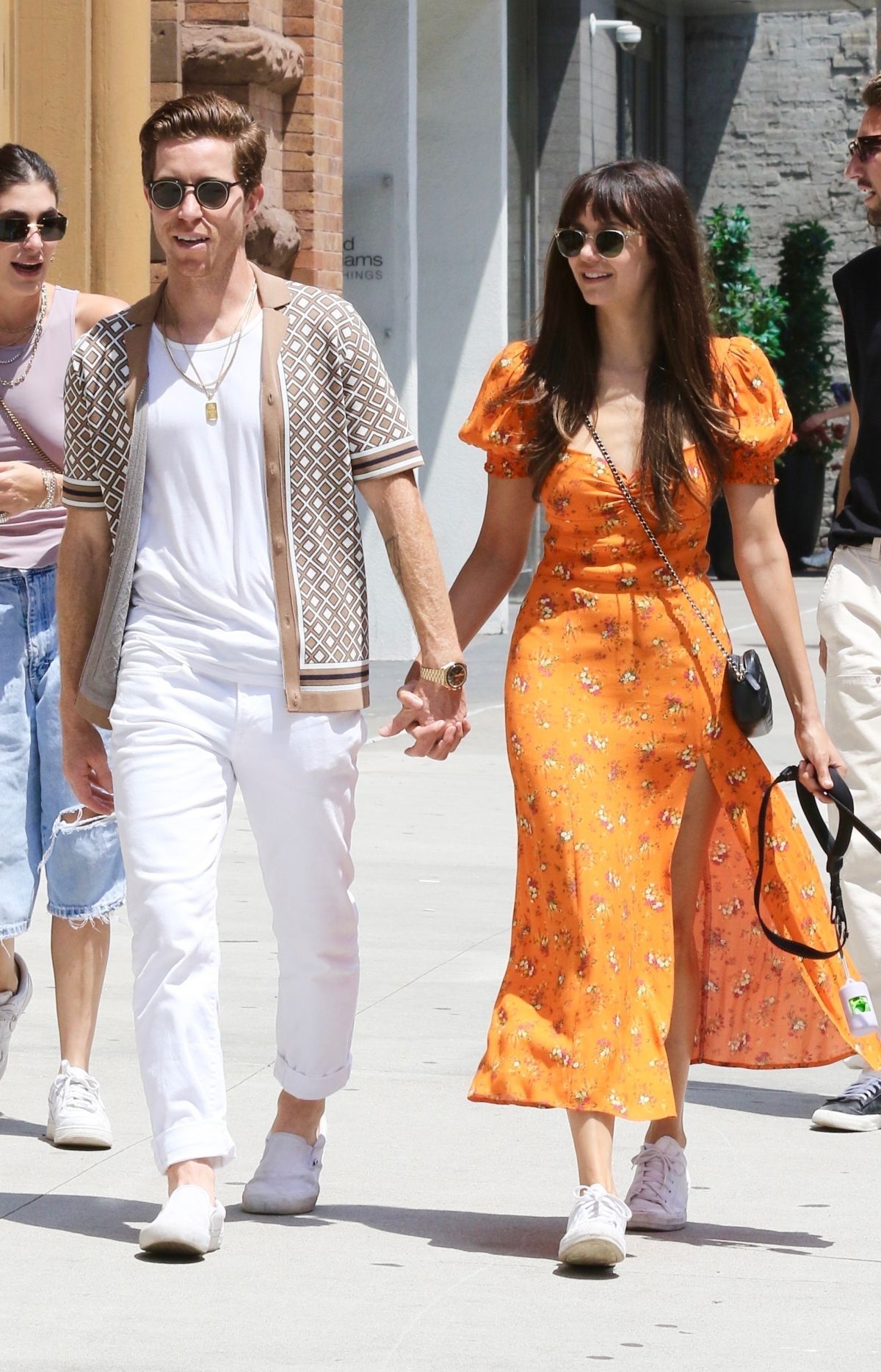 Nina Dobrev and Shaun White out with their dog in New York 07/15/2023