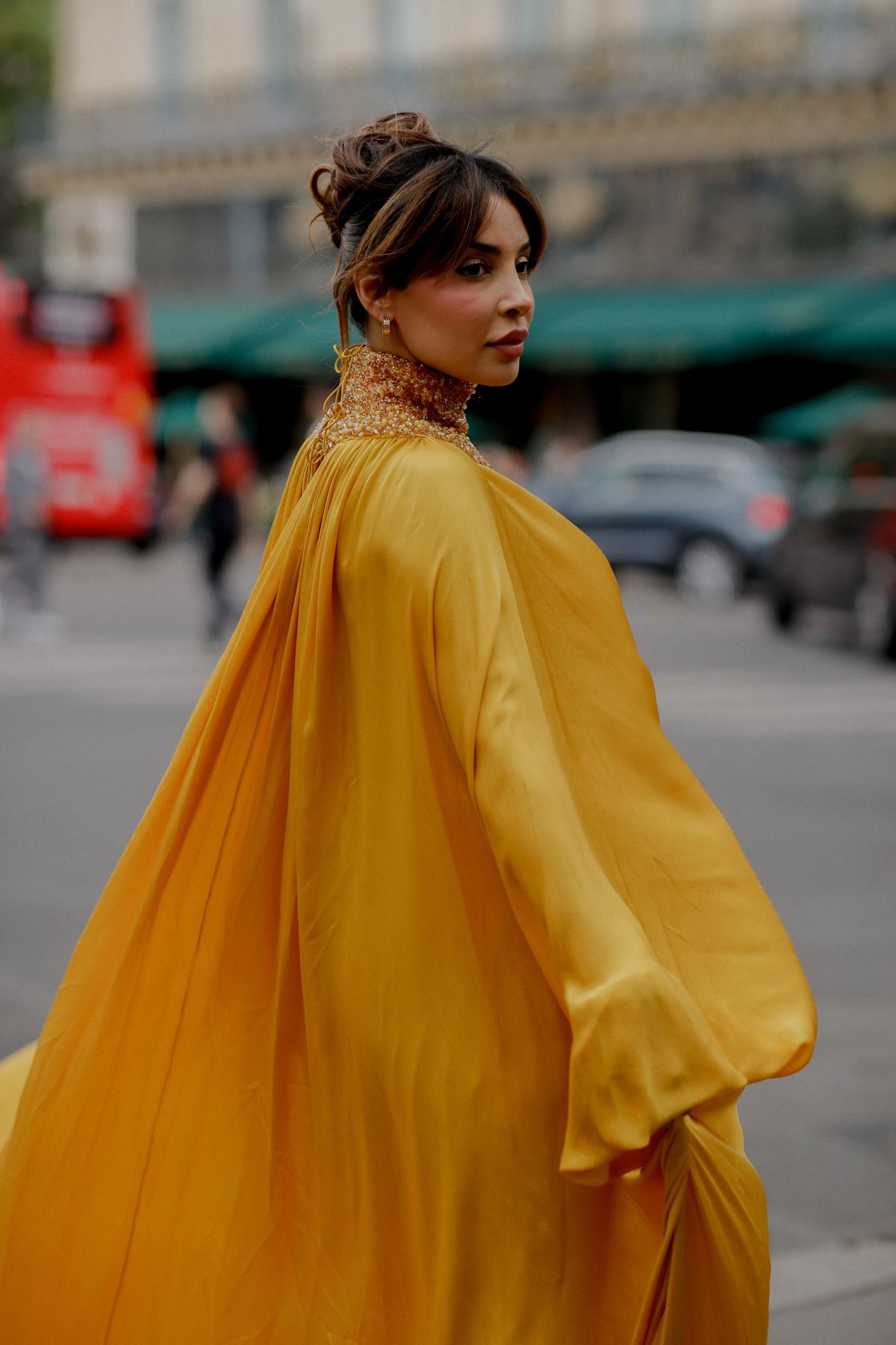 Sananas arrives at Stephane Rolland Fall/Winter 23-24 Haute Couture Show in Paris 07/04/2023