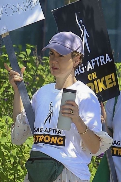 Sarah Paulson at SAG Strike at Netflix in Hollywood 07/25/2023 2