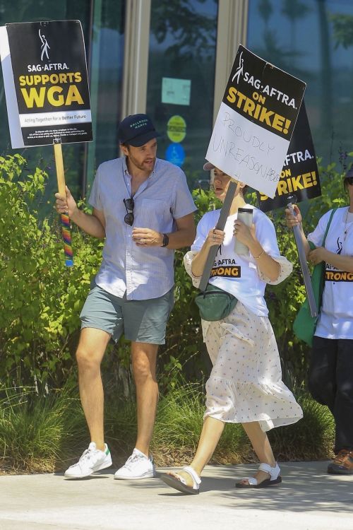 Sarah Paulson at SAG Strike at Netflix in Hollywood 07/25/2023 3