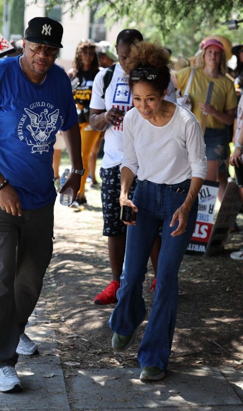 Sherri Saum at Picket Lines at Warner Brothers Studios in Burbank 1