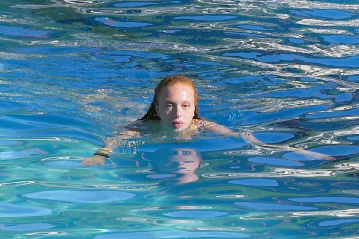 Anna Ermakovva in Bikini at a Pool in Saint Tropez