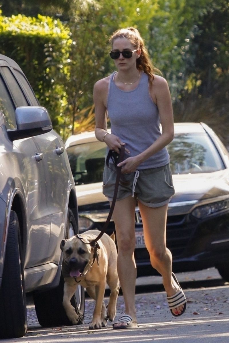 Anna Osceola Out with Her Dog in Los Feliz