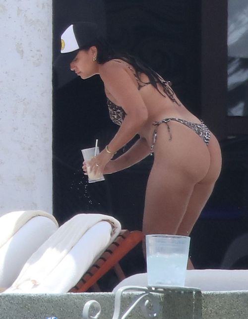 April Love Geary Stylish Animal Print Bikini Look in Los Cabos 2
