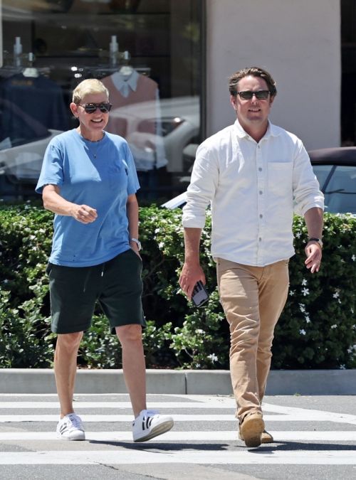 Ellen DeGeneres spotted leaving a restaurant with a friend 5