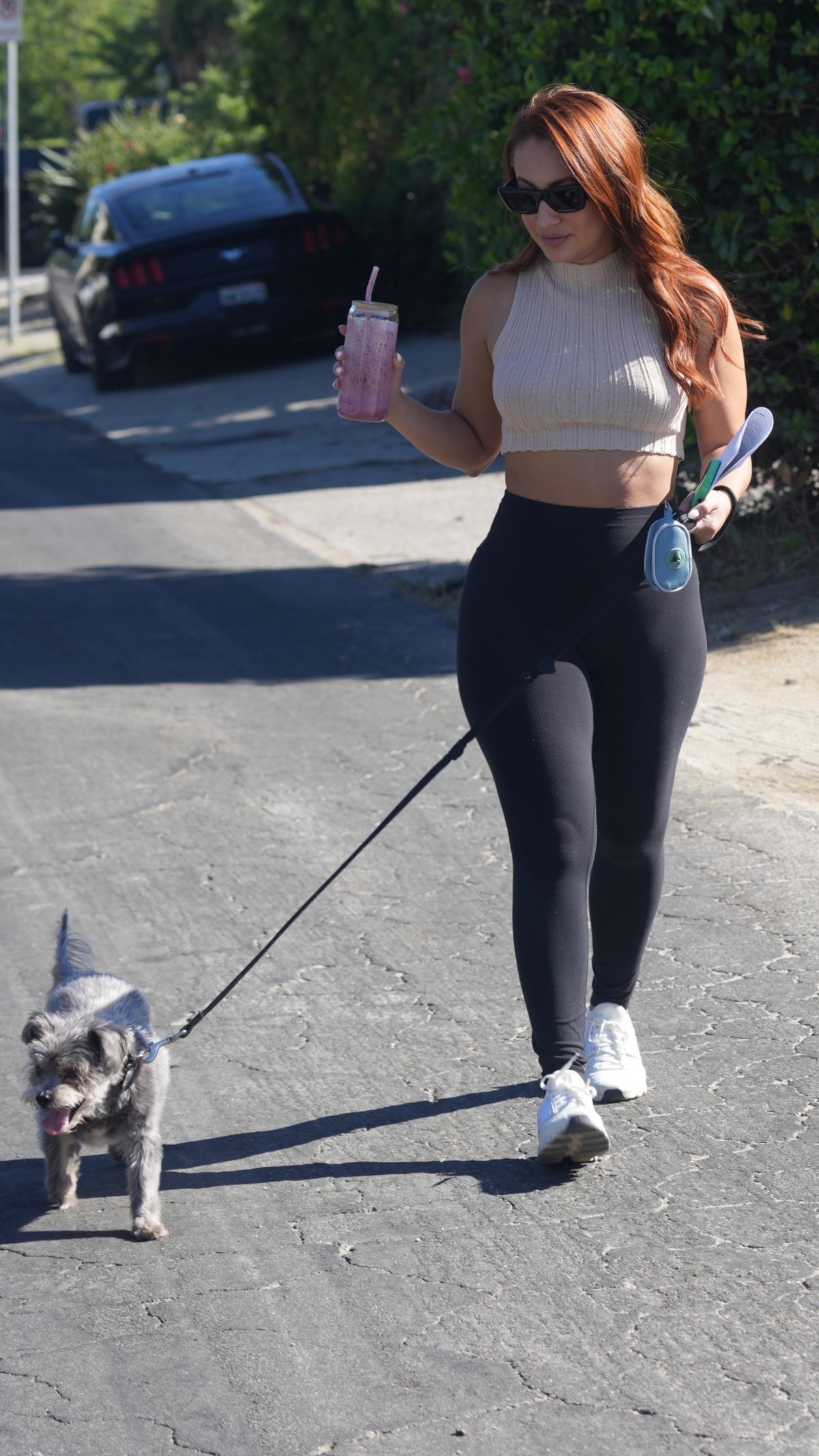 Francia Raisa Out with Her Dog in Los Angeles 08/04/2023
