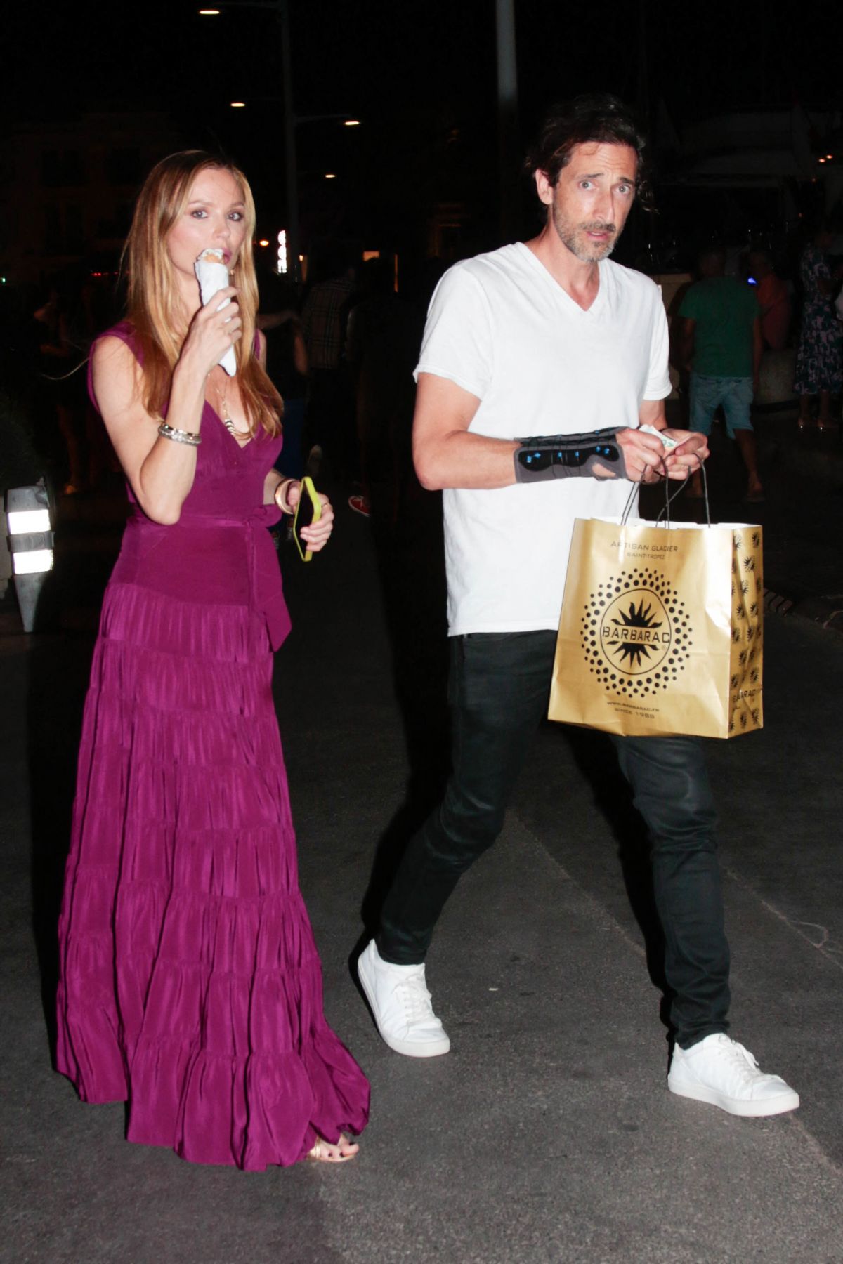 Georgina Chapman and Adrien Brody in St. Tropez