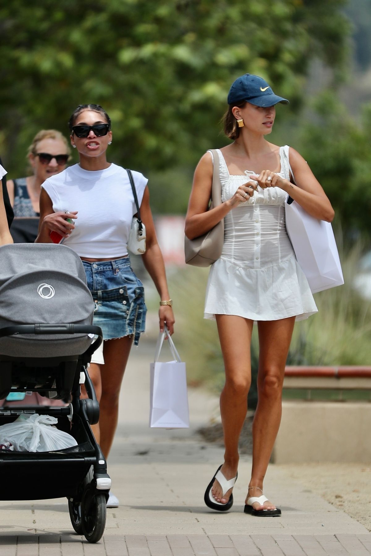 Hailey Bieber and Lori Harvey out shopping in Malibu