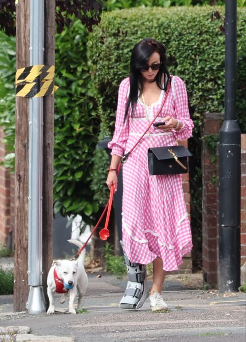 Helen George out with her dog in Meopham 1