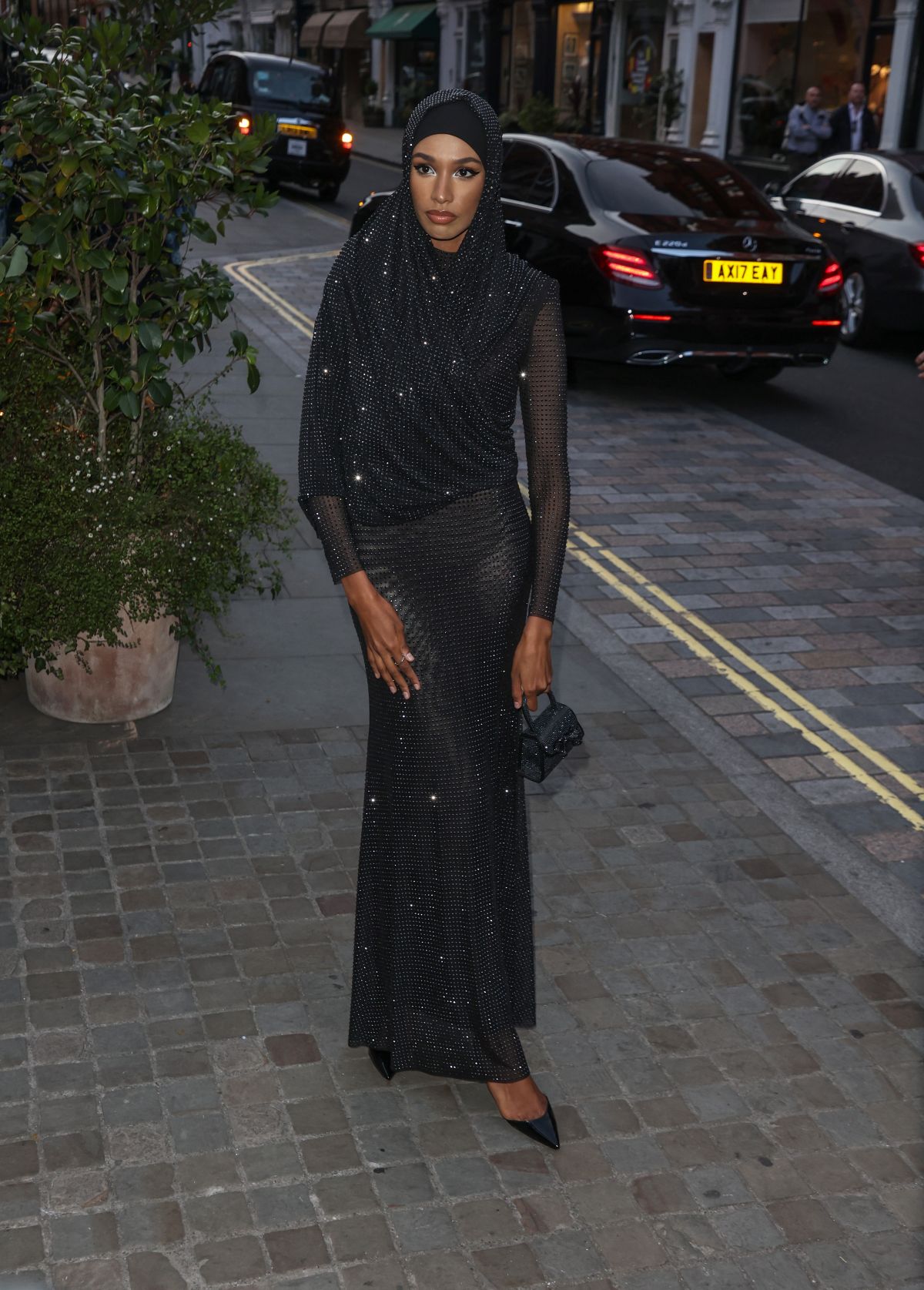 Ikram Abdi Omar Arrives at British Vogue x Self-Portrait Summer Party in London