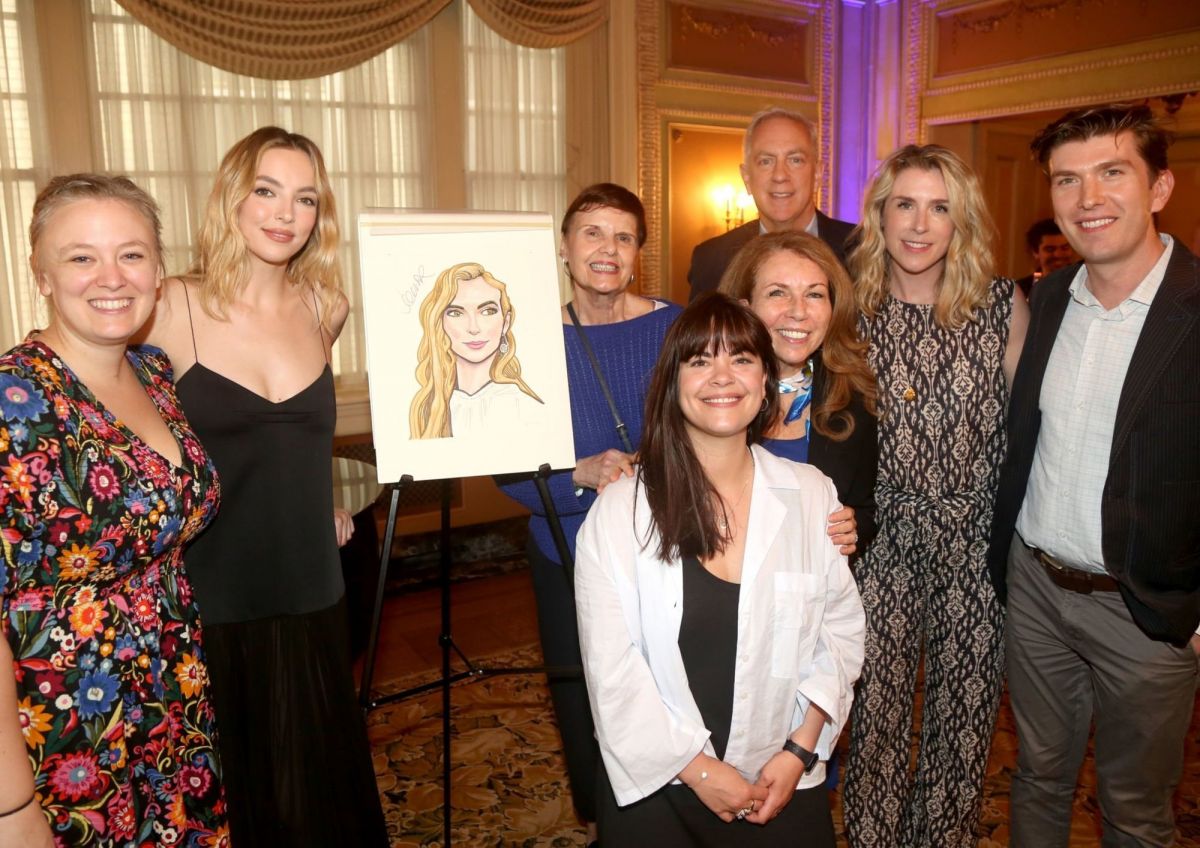 Jodie Comer at a Caricature Portrait Celebration in New York