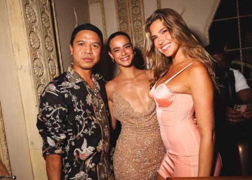Kara Del Toro Shines in Light Pink Short Dress at FWRD