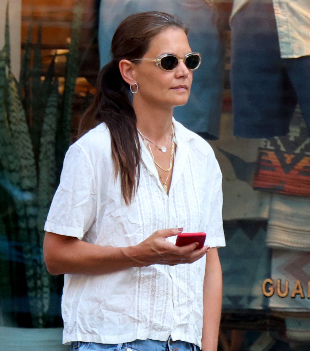Katie Holmes in Baggy Jeans Out in New York