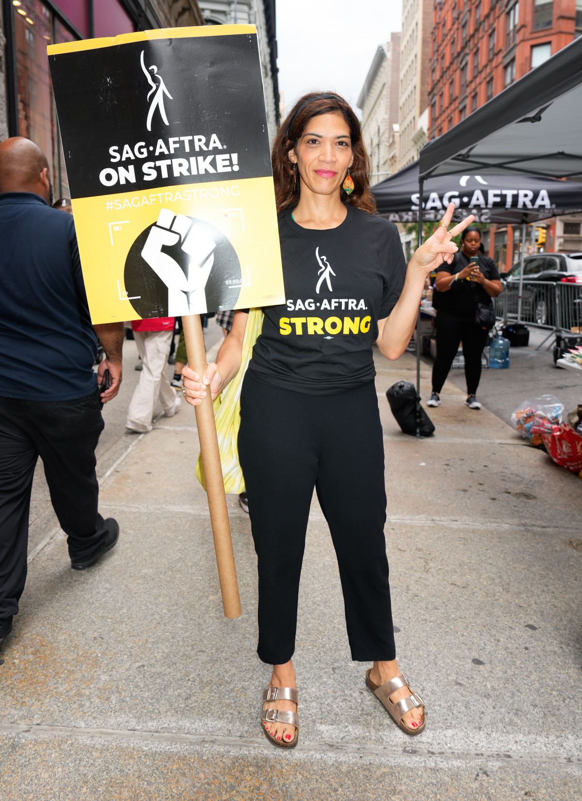 Laura Gomez at SAG-AFTRA Strike in New York