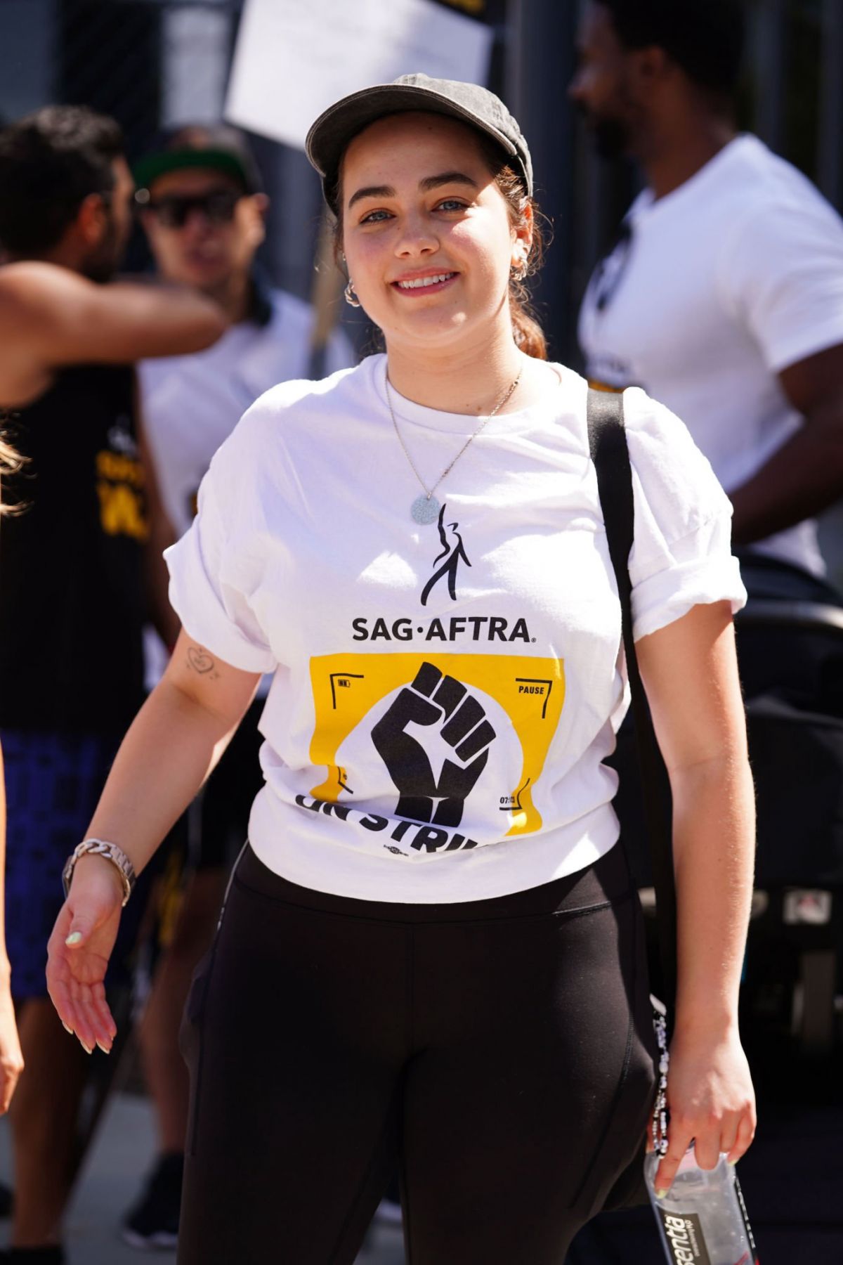 Mary Mouser at SAG-AFTRA and WGA Strike in Los Angeles