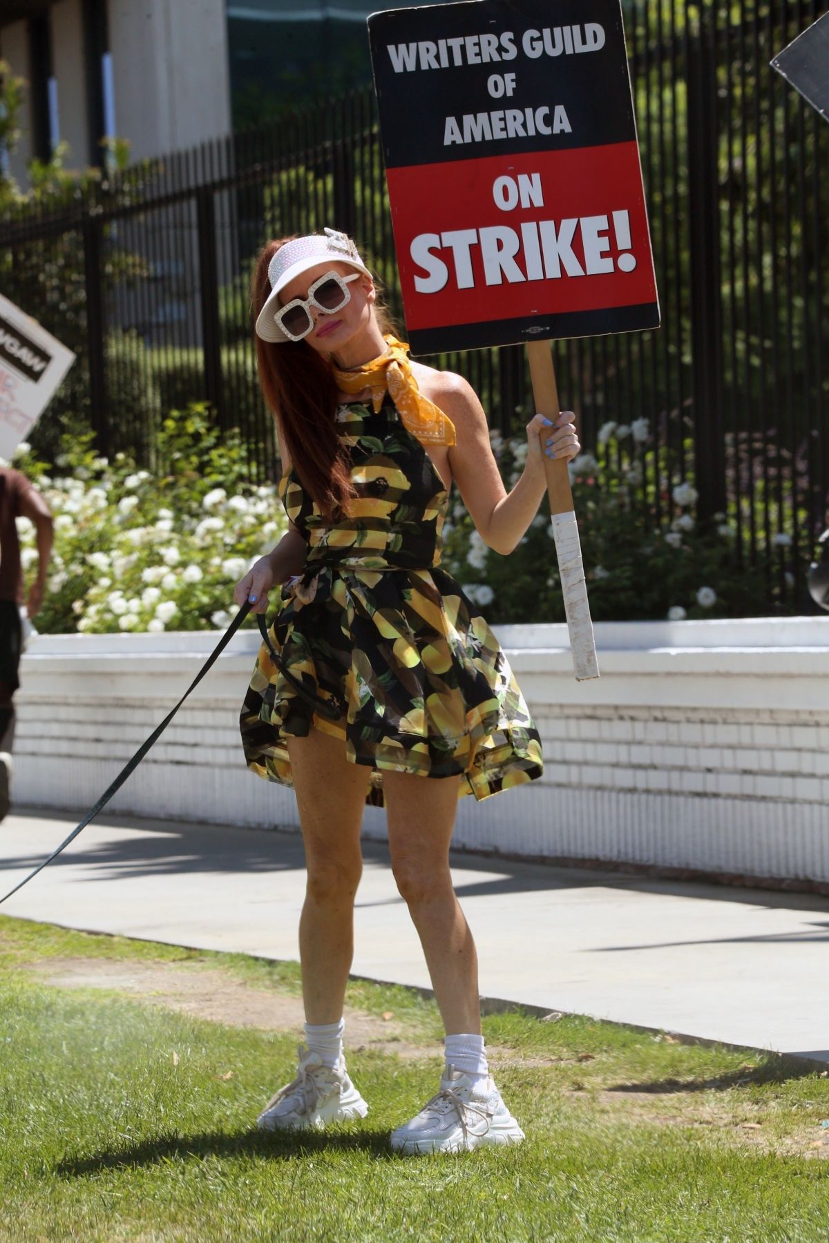 Phoebe Price Joins Protestors at Netflix in Los Angeles