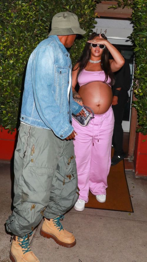 Pregnant Rihanna and A$AP Rocky Spotted at Giorgio Baldi 2