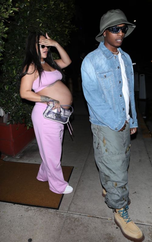 Pregnant Rihanna and A$AP Rocky Spotted at Giorgio Baldi 7