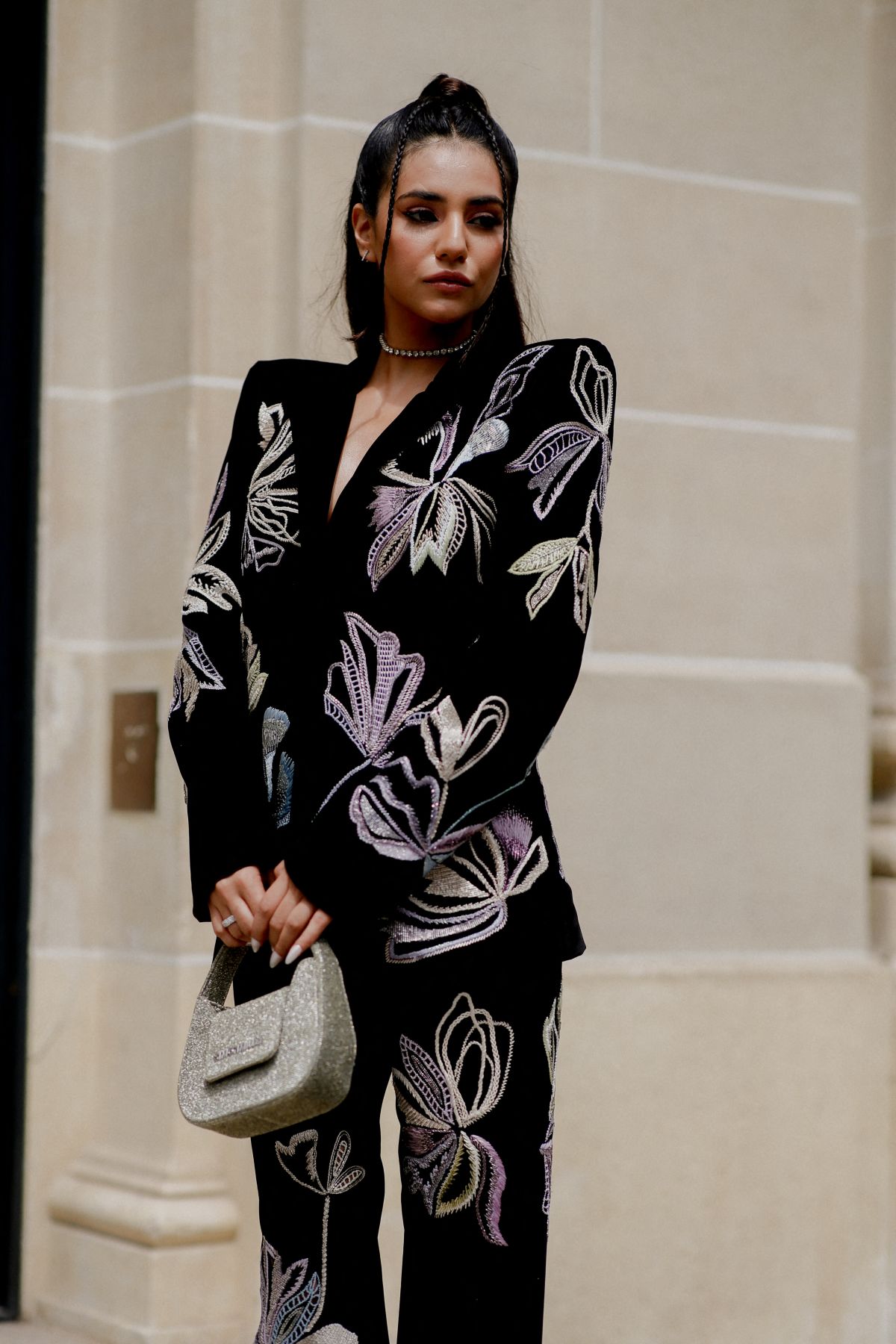 Radhika Seth Arrives at Alexandre Vauthier Fall/Winter 23-24 Haute Couture Show in Paris