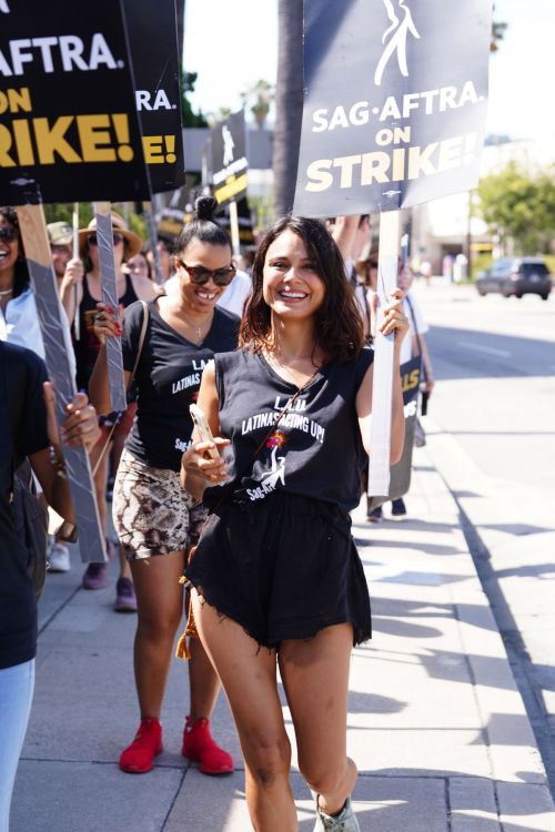 Stella Hudgens at SAG Strike at Warner Bros Studios 2