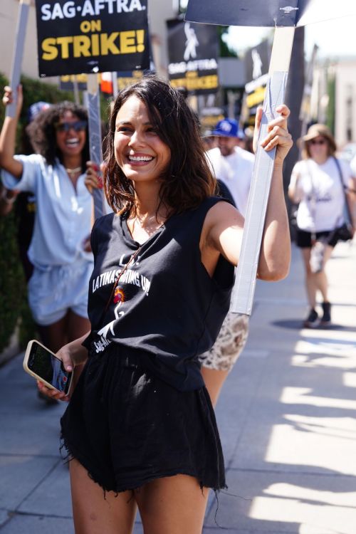 Stella Hudgens at SAG Strike at Warner Bros Studios 3