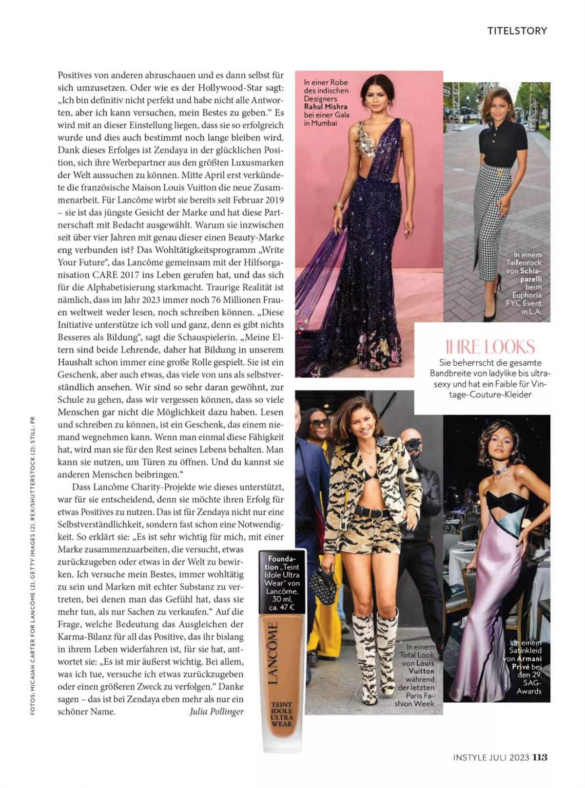 Zendaya in InStyle Germany