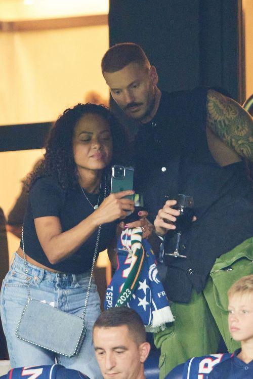 Christina Milian and Matt Pokora at France vs. Ireland Game 09/07/2023 1