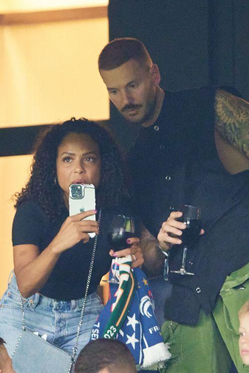 Christina Milian and Matt Pokora at France vs. Ireland Game 09/07/2023 2