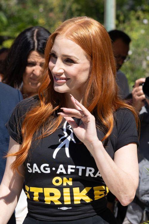 Jessica Chastain Venice Departure from Excelsior Hotel Pier 09/08/2023