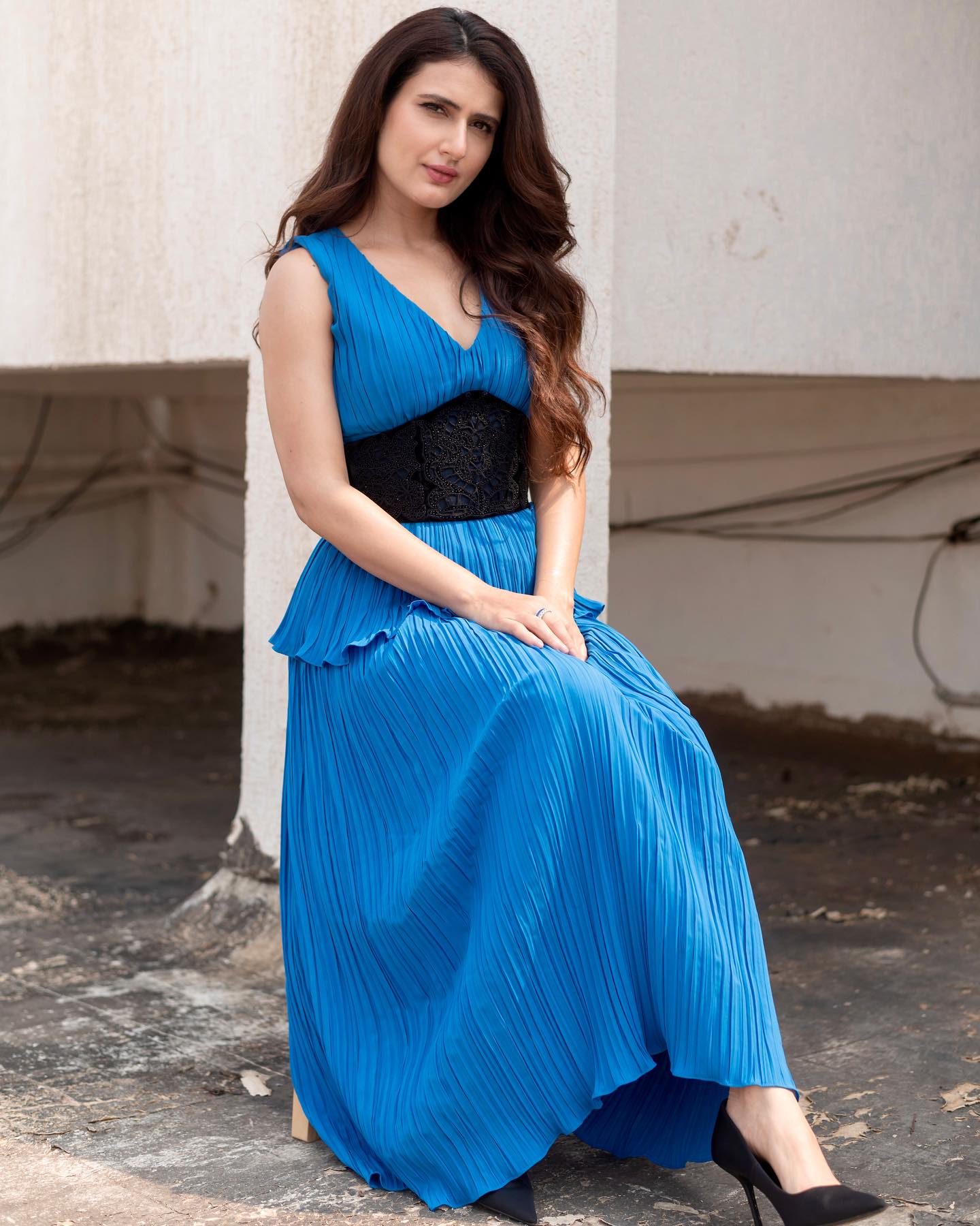 Fatima Sana Shaikh in Moonray Blue Dress & Heels