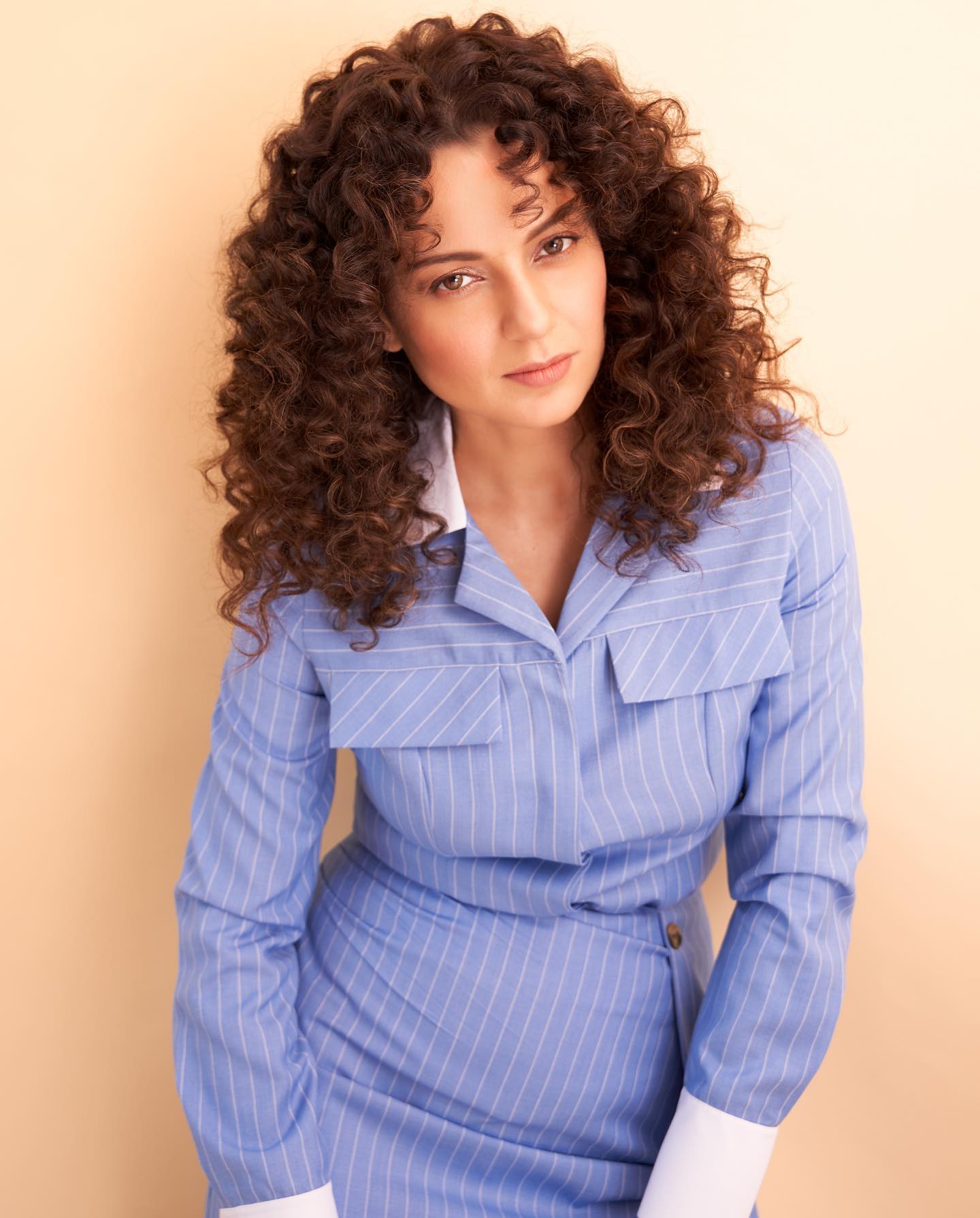 Kangana Ranaut in Curly Hair & Blue Outfit