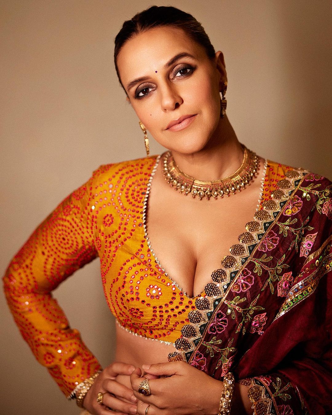 Neha Dhupia Dazzles in Mayyur Girotra Lehanga & Amrapali Jew