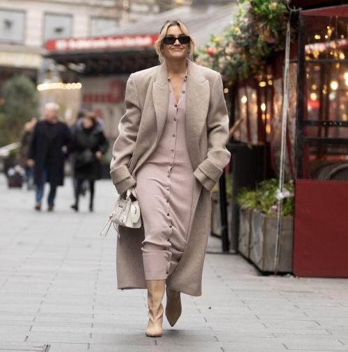 Ashley Roberts in overcoat at Global Radio Studios 2
