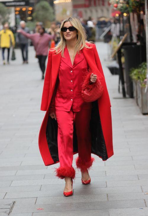 Ashley Roberts in Red Dress at Heart Radio London 3
