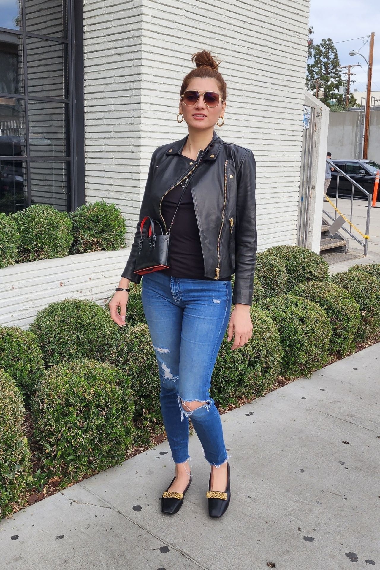 Blanca Blanco in black leather jacket at Gracias Madre 4