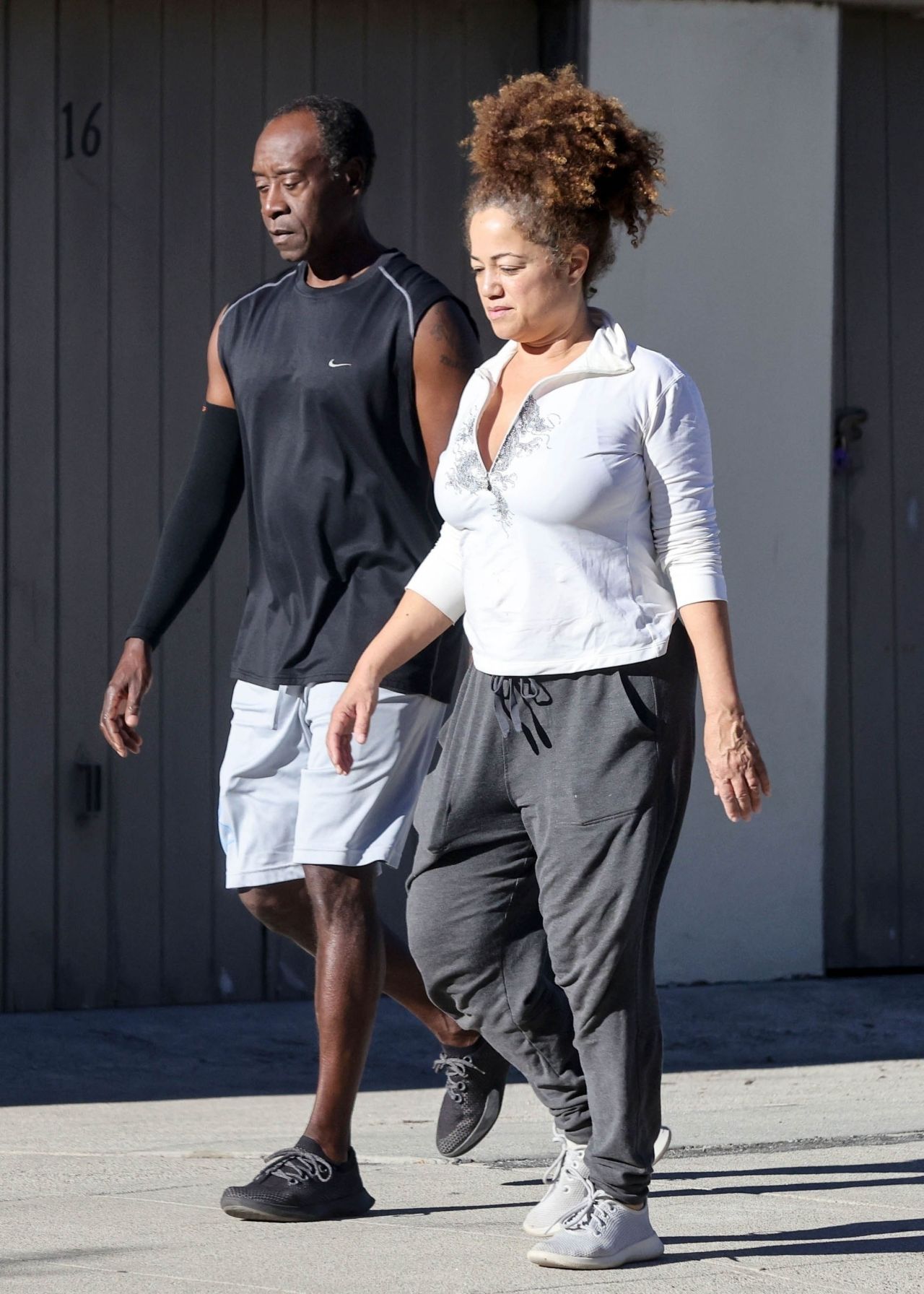 Bridgid Coulter and Don Cheadle Workout Dress in Los Angeles