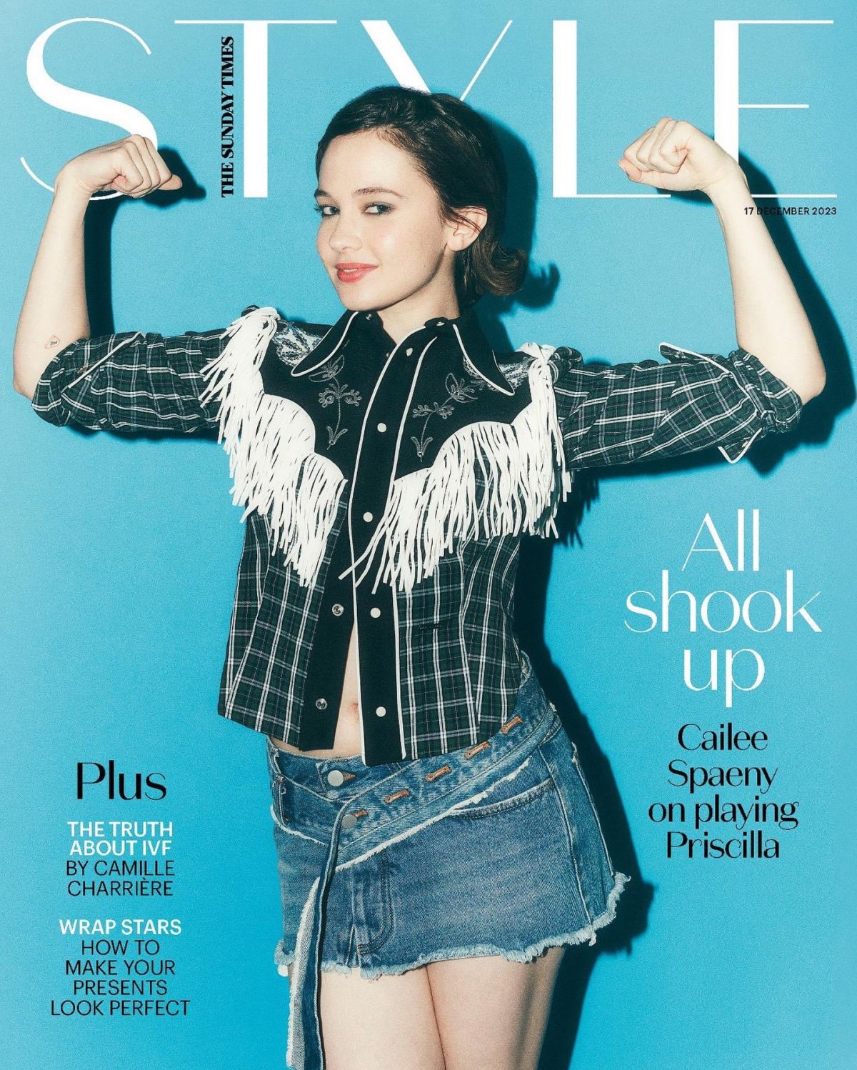 Cailee Spaeny on The Sunday Times Style cover, December 2023