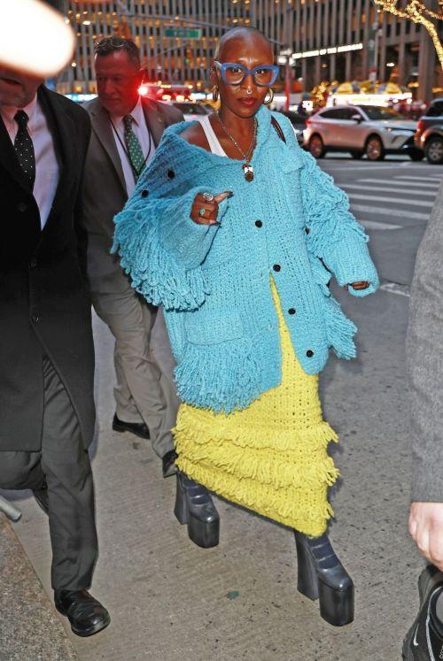 Cynthia Erivo Vibrant Exit from NBC Studios in New York