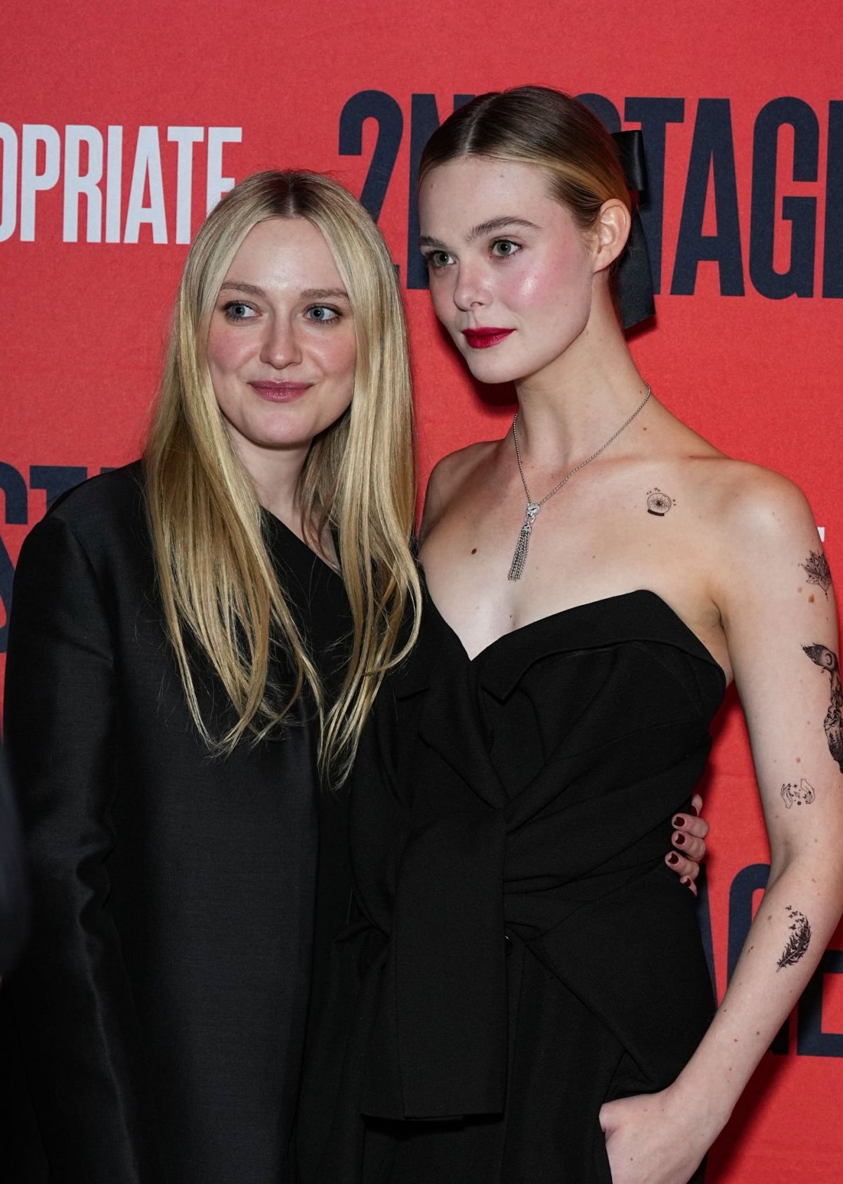 Dakota and Elle Fanning Sisters at Broadway Opening Night in NYC
