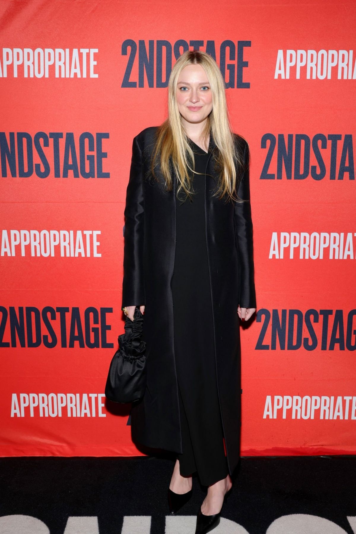 Dakota Fanning in Black Overcoat at Appropriate Opening Night NYC 4