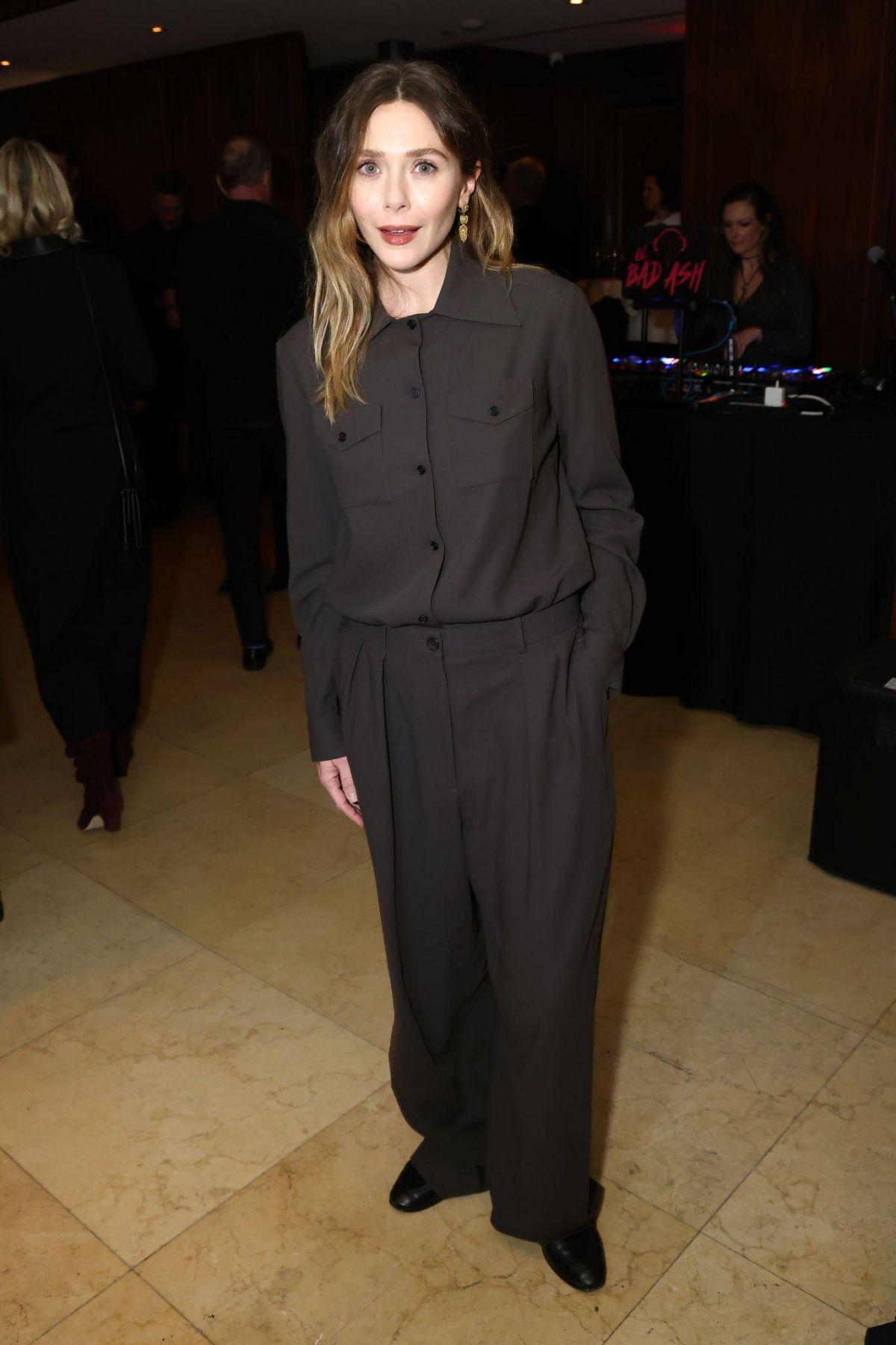 Elizabeth Olsen in Chic Black Ensemble at The Iron Claw Premiere Afterparty LA