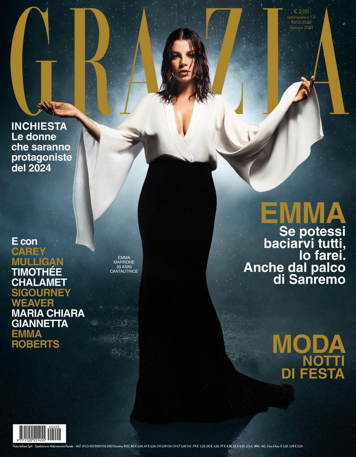 Emma Marrone dazzles in Grazia Italy December 2023 issue