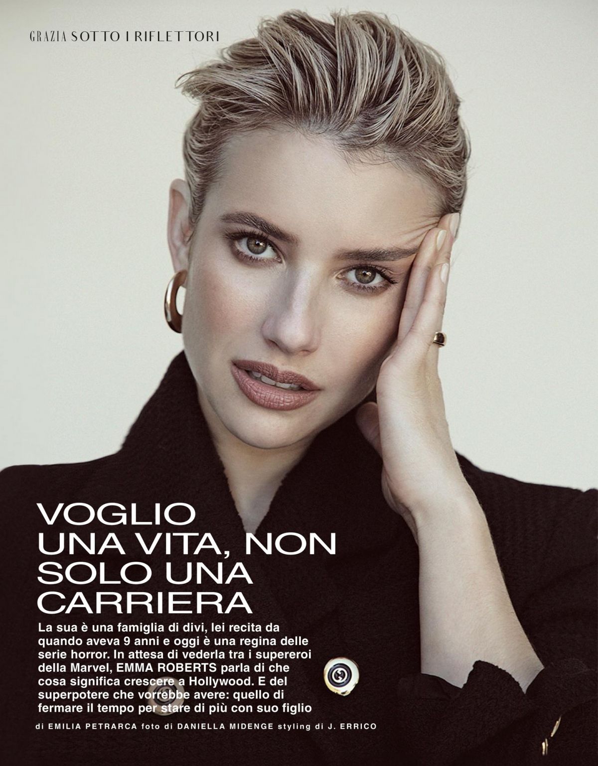 Emma Roberts dazzles in Grazia Italy December 2023 issue